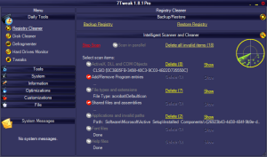7Tweak Main Window